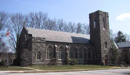 church viewed form Athens Ave.